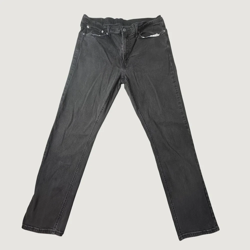 Levi's 541 Jeans Men 36x34 (35x30) Black Athletic Taper WaterLess Stretch Denim